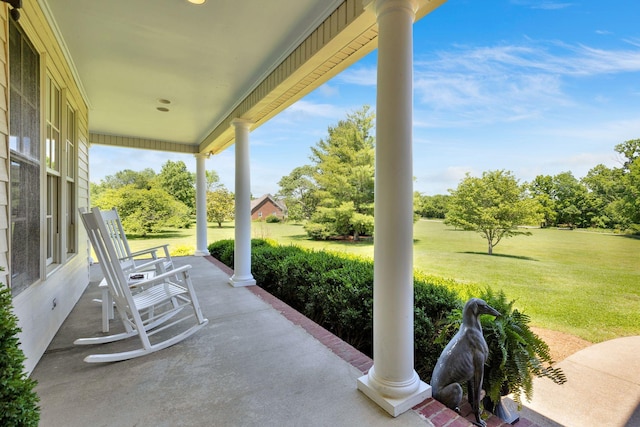 3285 Blazer Rd, Franklin, TN 37064 - covered porch with a yard