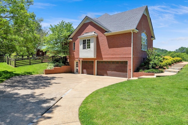 3285 Blazer Rd, Franklin, TN 37064 - view of home's exterior with an attached garage, brick siding, concrete driveway, and a shingled roof