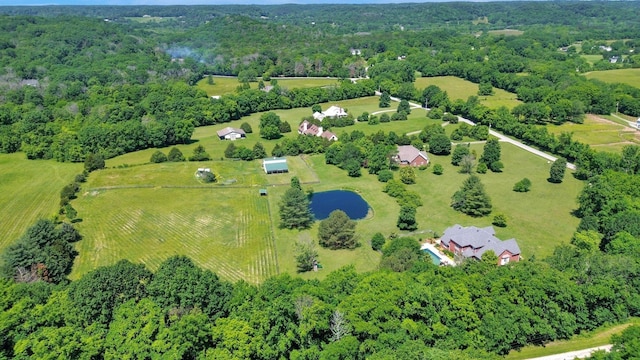 3285 Blazer Rd, Franklin, TN 37064 - overview of rural landscape featuring a heavily wooded area and a nearby body of water