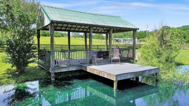 3285 Blazer Rd, Franklin, TN 37064 - dock area featuring a wooden deck and a lawn