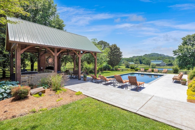 3285 Blazer Rd, Franklin, TN 37064 - outdoor pool featuring a gazebo, a patio area, and a lawn