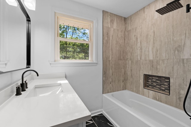 104 Dolphus Dr, Hendersonville, TN 37075 - bathroom featuring vanity, bathtub / shower combination, and baseboards