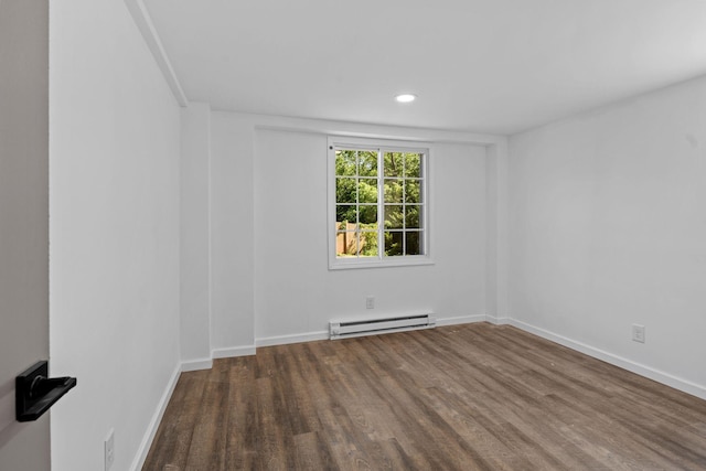 104 Dolphus Dr, Hendersonville, TN 37075 - spare room with a baseboard radiator, wood finished floors, baseboards, and recessed lighting