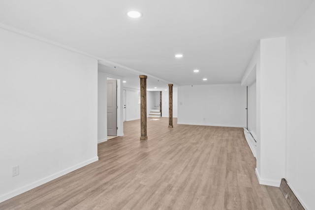 104 Dolphus Dr, Hendersonville, TN 37075 - finished below grade area with recessed lighting, light wood finished floors, baseboard heating, and baseboards