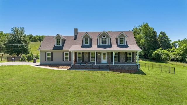 1710 Collins Hollow Rd, Lewisburg, TN 37091 - cape cod-style house with covered porch and a chimney