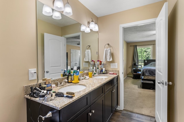 1710 Collins Hollow Rd, Lewisburg, TN 37091 - full bath with double vanity, ensuite bathroom, baseboards, and wood finished floors