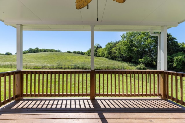 1710 Collins Hollow Rd, Lewisburg, TN 37091 - wooden terrace with ceiling fan