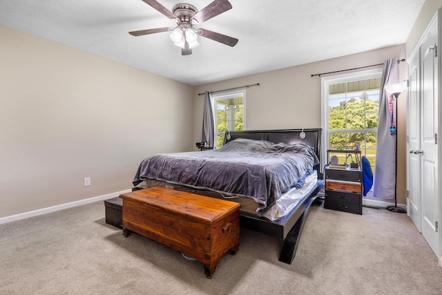 1710 Collins Hollow Rd, Lewisburg, TN 37091 - bedroom with carpet floors, baseboards, and a ceiling fan