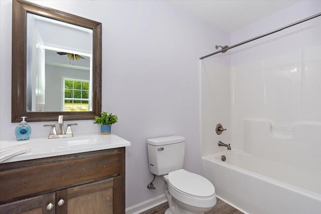 1161 Honey Ln, Estill Springs, TN 37330 - bathroom with vanity, washtub / shower combination, and wood finished floors