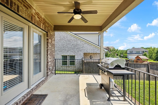 633 Fall Creek Cir, Goodlettsville, TN 37072 - view of patio / terrace featuring a ceiling fan and area for grilling