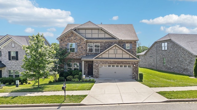 633 Fall Creek Cir, Goodlettsville, TN 37072 - view of front of house with concrete driveway, a front yard, and brick siding
