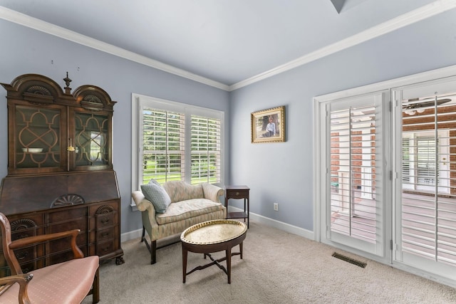3000 General Forrest Dr, Columbia, TN 38401 - living area with ornamental molding, carpet, and baseboards