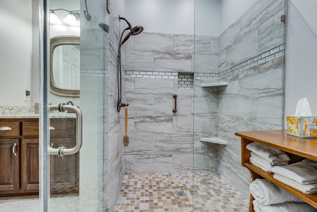 105 Andrews Dr, Loretto, TN 38469 - bathroom featuring a stall shower and vanity
