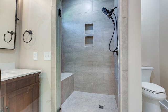 110 4th Ave S, Loretto, TN 38469 - bathroom with a stall shower, vanity, and toilet