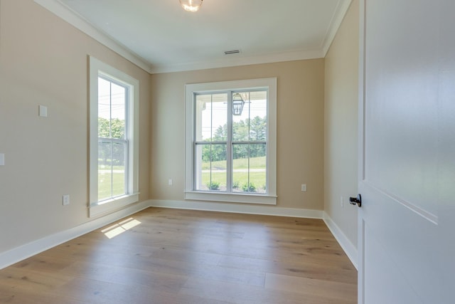 110 4th Ave S, Loretto, TN 38469 - unfurnished room featuring ornamental molding, light wood-type flooring, and baseboards