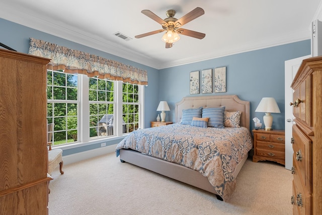 565 Scout Dr, Mount Juliet, TN 37122 - bedroom featuring carpet, crown molding, and ceiling fan