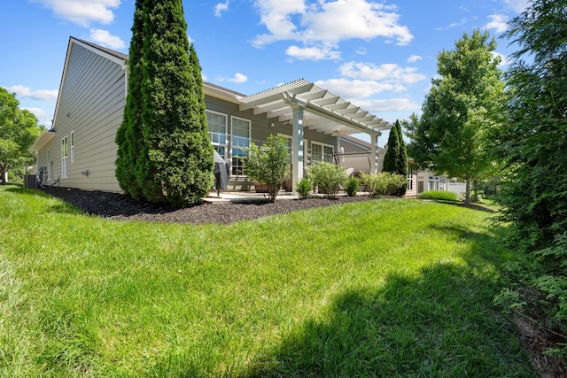 565 Scout Dr, Mount Juliet, TN 37122 - rear view of house featuring a pergola, a lawn, and central AC
