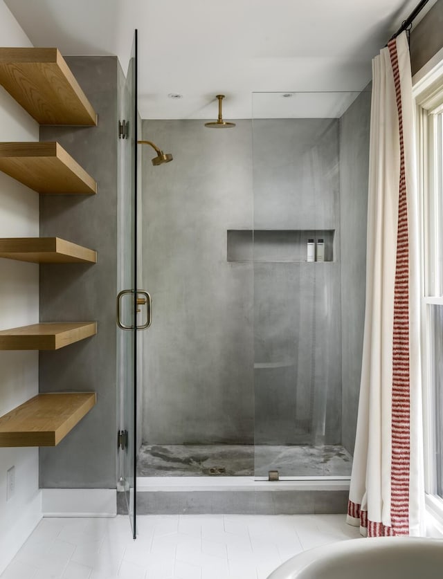 2300 Chickering Ln, Nashville, TN 37215 - full bathroom with a stall shower and baseboards