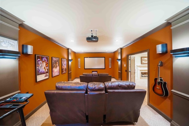 1158 Keystone Dr, Pleasant View, TN 37146 - carpeted cinema featuring crown molding, baseboards, and recessed lighting