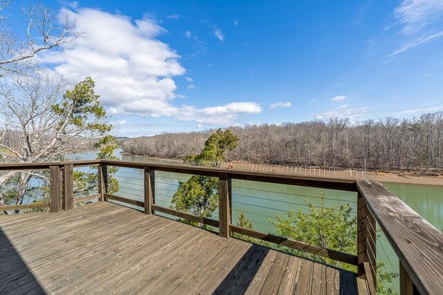 562 Rocky Ridge Rd E, Rock Island, TN 38581 - wooden deck featuring a water view