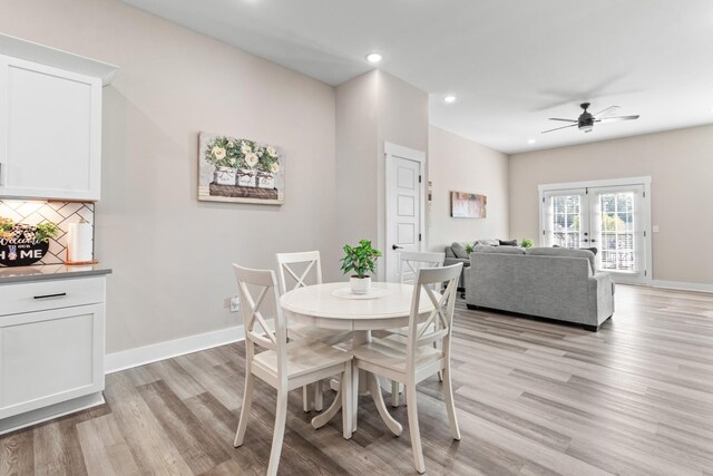 207 Charleston Ave, Pleasant View, TN 37146 - dining space featuring light wood-type flooring, a ceiling fan, recessed lighting, and baseboards