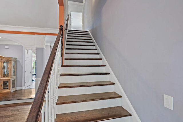 30 Park Mdws, Nashville, TN 37215 - stairs featuring arched walkways, wood finished floors, and ornate columns