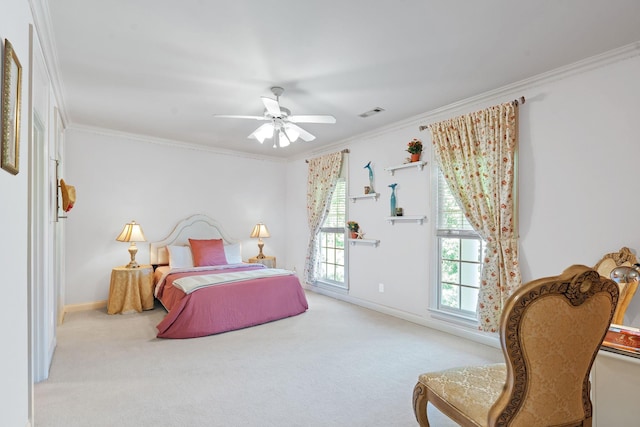30 Park Mdws, Nashville, TN 37215 - carpeted bedroom featuring ornamental molding and a ceiling fan