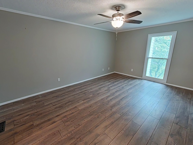 7 E Ln, Fayetteville, TN 37334 - unfurnished room featuring dark wood finished floors, a ceiling fan, crown molding, baseboards, and a textured ceiling