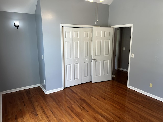 168 Commodore Cir, Summertown, TN 38483 - unfurnished bedroom with baseboards, wood finished floors, and a closet