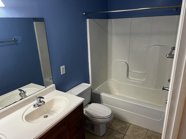 168 Commodore Cir, Summertown, TN 38483 - full bathroom with toilet, tile patterned floors, vanity, and bathtub / shower combination
