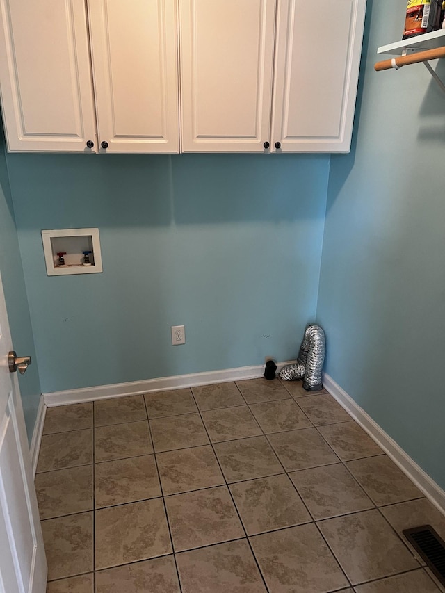 168 Commodore Cir, Summertown, TN 38483 - laundry room with cabinet space, washer hookup, tile patterned floors, and baseboards