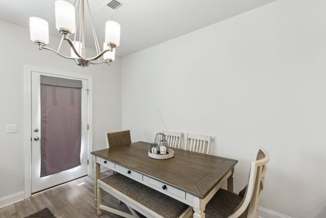 1342 Vilda Way Unit 300, Lebanon, TN 37087 - dining space with a chandelier, wood finished floors, and baseboards