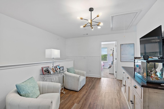 1246 June Wilde Rdg, Spring Hill, TN 37174 - living area with attic access and wood finished floors