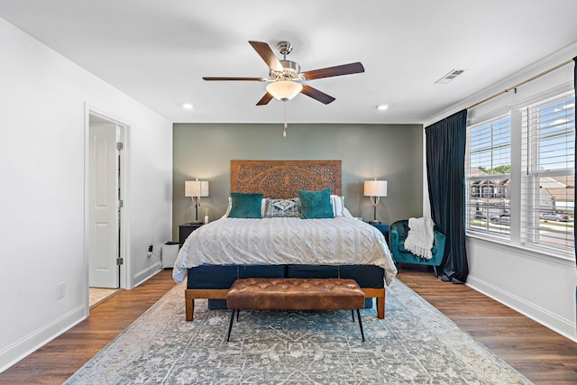 1246 June Wilde Rdg, Spring Hill, TN 37174 - bedroom with baseboards, wood finished floors, recessed lighting, and ceiling fan