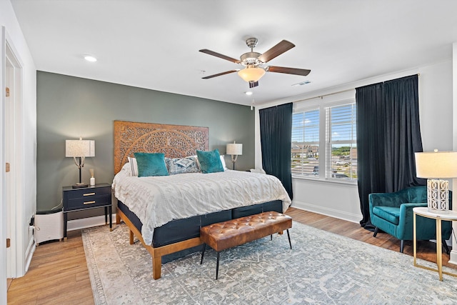 1246 June Wilde Rdg, Spring Hill, TN 37174 - bedroom featuring light wood finished floors, baseboards, recessed lighting, and ceiling fan