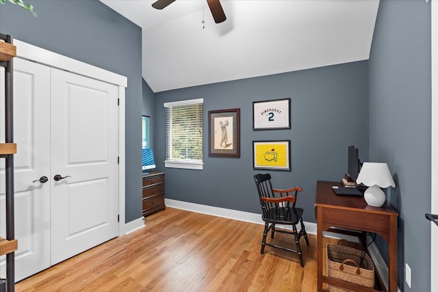 500 Beck Ave, Chattanooga, TN 37405 - office space with vaulted ceiling, ceiling fan, and light wood finished floors