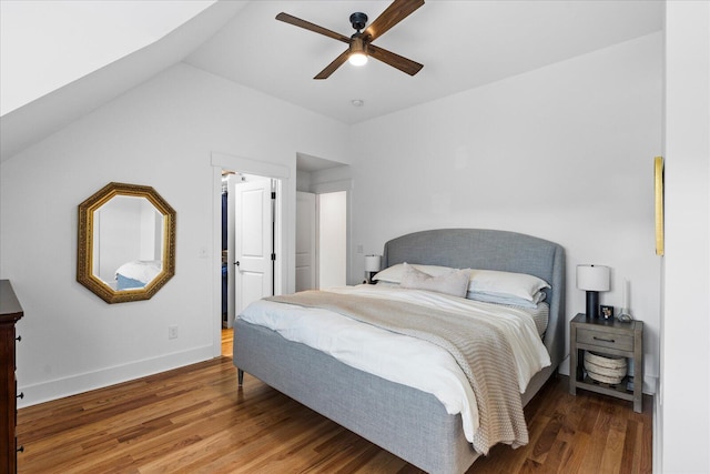 500 Beck Ave, Chattanooga, TN 37405 - bedroom featuring wood finished floors, lofted ceiling, and ceiling fan
