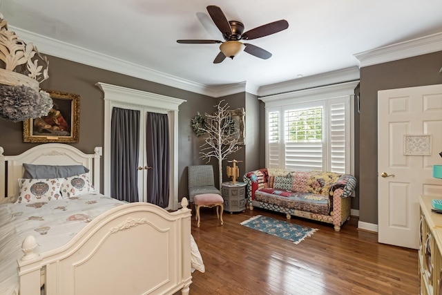 1205 Sequoya Trl, Columbia, TN 38401 - bedroom with hardwood / wood-style floors, ornamental molding, and ceiling fan