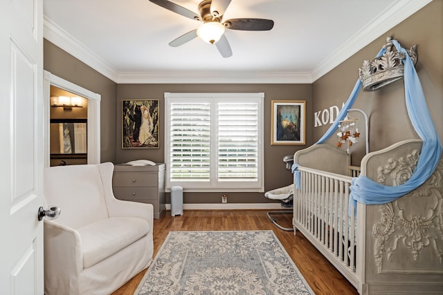 1205 Sequoya Trl, Columbia, TN 38401 - bedroom with ornamental molding, wood finished floors, and ceiling fan