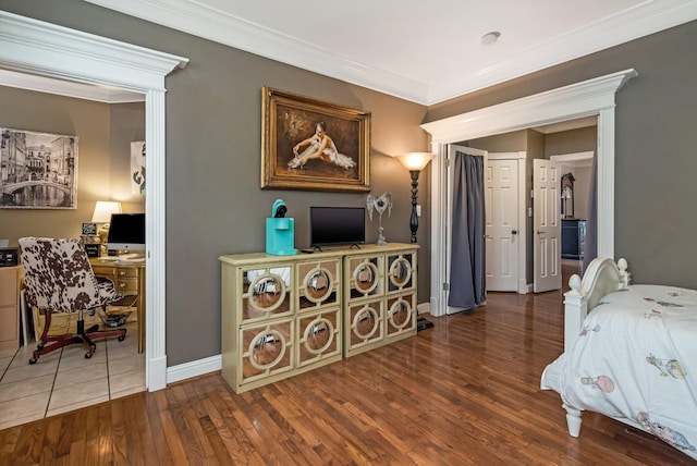 1205 Sequoya Trl, Columbia, TN 38401 - bedroom with wood finished floors, crown molding, and an office area