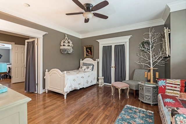 1205 Sequoya Trl, Columbia, TN 38401 - bedroom with wood finished floors, ornamental molding, and ceiling fan