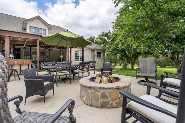 1205 Sequoya Trl, Columbia, TN 38401 - view of patio with an outdoor fire pit