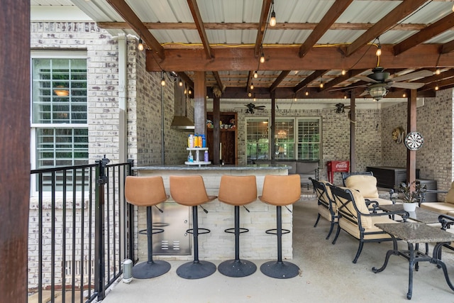 1205 Sequoya Trl, Columbia, TN 38401 - view of patio / terrace with ceiling fan and an outdoor bar