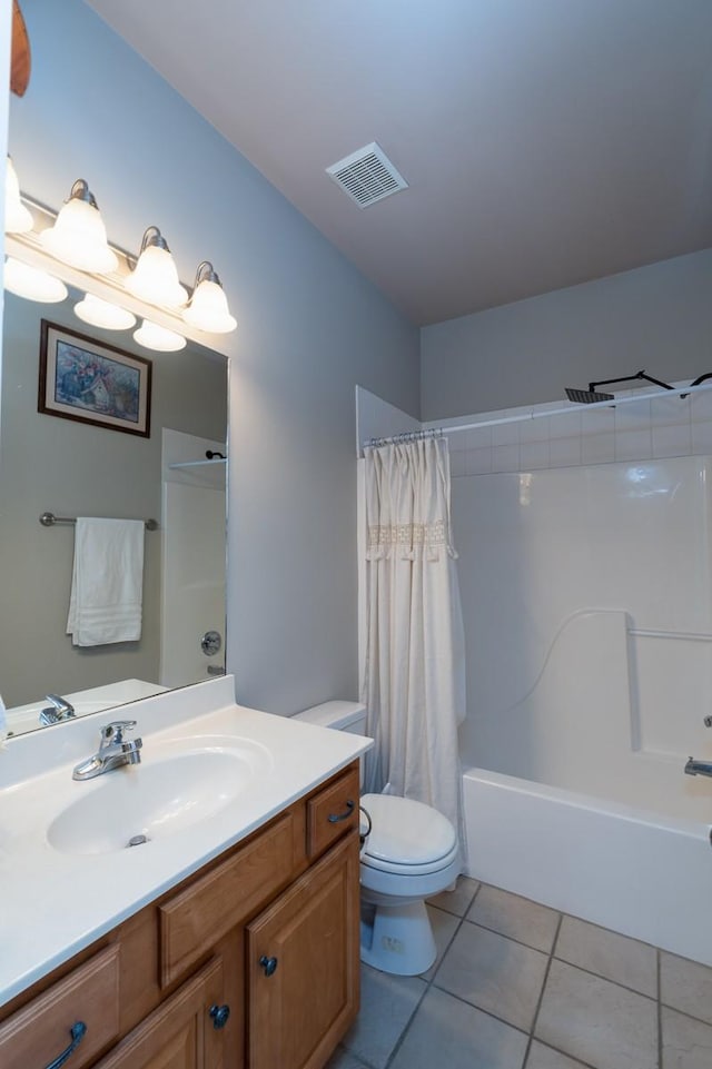 2317 Saint Andrews Dr, Murfreesboro, TN 37128 - full bath with toilet, tile patterned flooring, vanity, and shower / bath combination with curtain