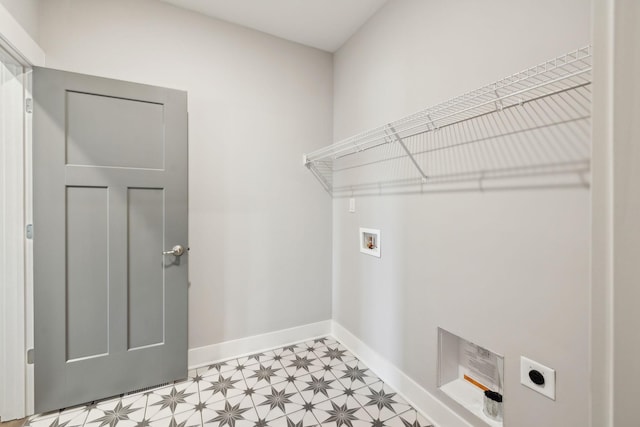 2200 Hamilton Chambers Rd, Lebanon, TN 37087 - laundry area with baseboards, electric dryer hookup, hookup for a washing machine, and light floors