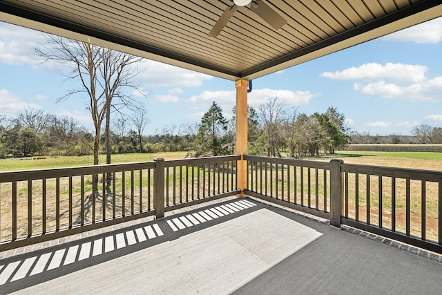 2200 Hamilton Chambers Rd, Lebanon, TN 37087 - wooden deck with a ceiling fan, a lawn, and view of scattered trees