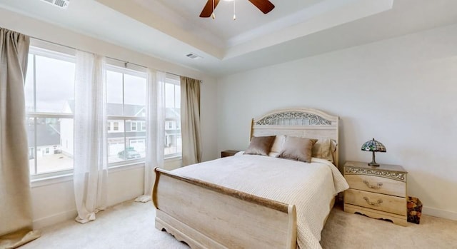 130 Keelon Gap Rd, Spring Hill, TN 37174 - carpeted bedroom with a raised ceiling, baseboards, and ceiling fan