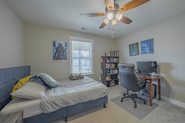 82 Pinnacle Point Ln, Tullahoma, TN 37388 - bedroom featuring carpet, an office area, ceiling fan, and baseboards