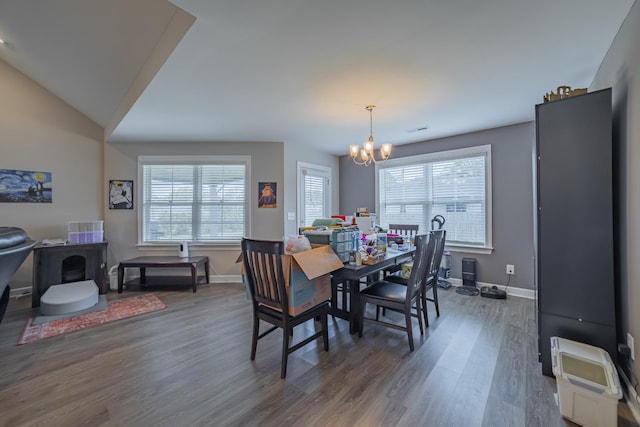82 Pinnacle Point Ln, Tullahoma, TN 37388 - dining area featuring a chandelier, wood finished floors, and baseboards
