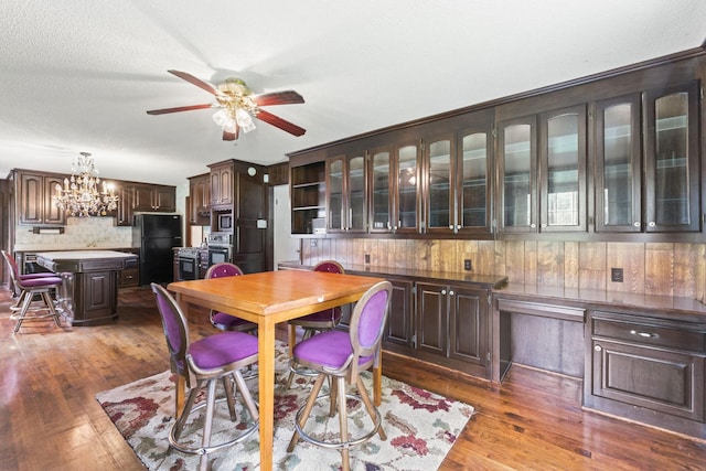 191 Green Harbor Rd, Old Hickory, TN 37138 - dining area with wood finished floors, ceiling fan, and a chandelier